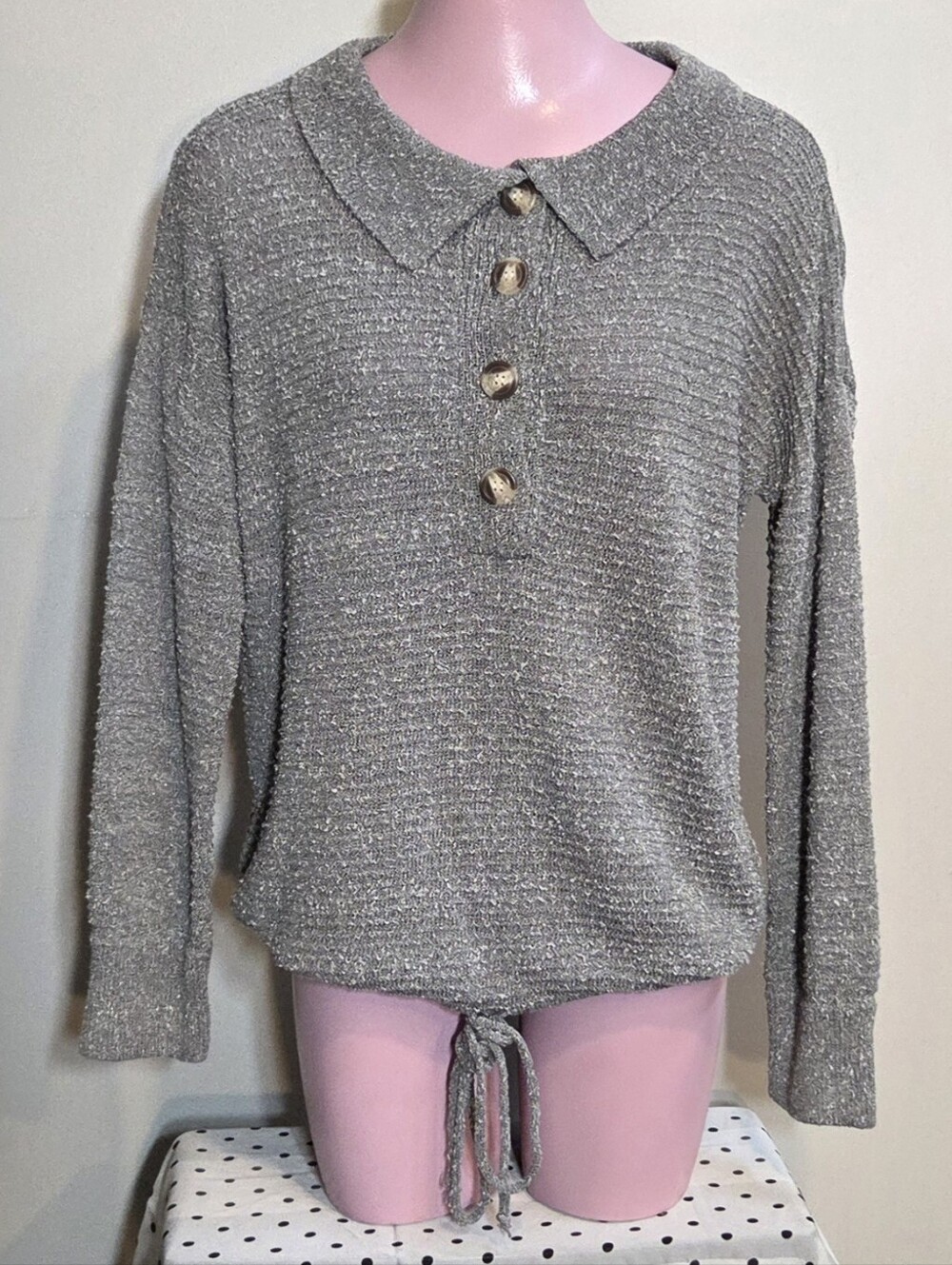 Davi&Dani Grey Collar Sweater